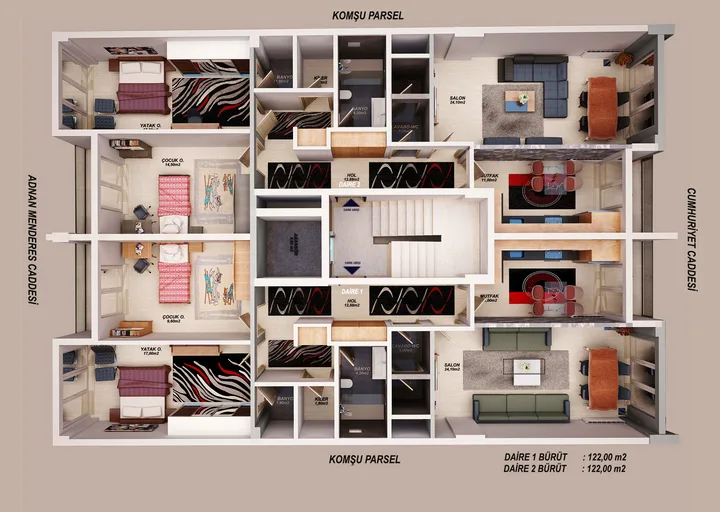 Bahar Apartmanı plan 1
