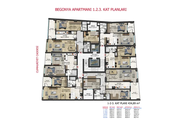 Begonya Apartmanı plan 1