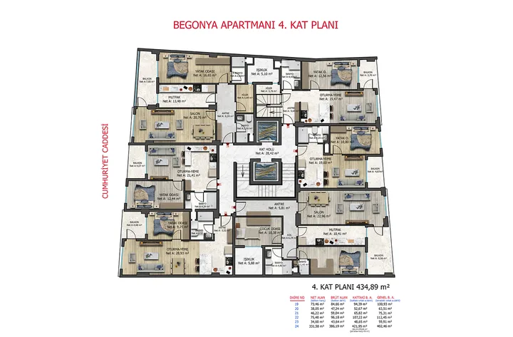 Begonya Apartmanı plan 2