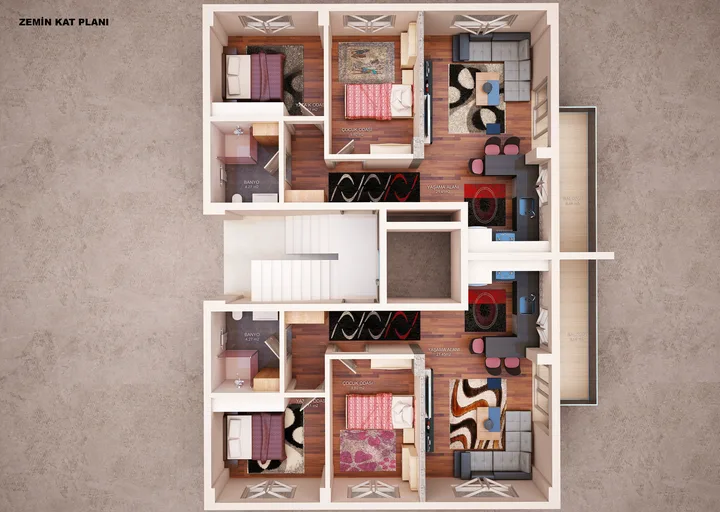 Defne Apartmanı B Blok plan 1