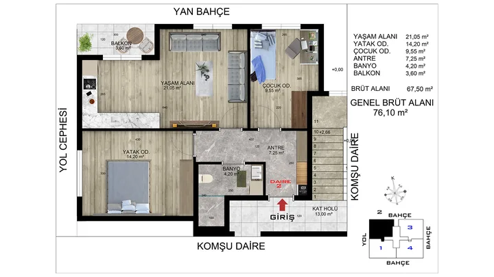Karanfil Apartmanı plan 1