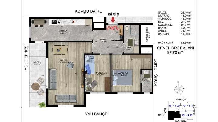 Karanfil Apartmanı plan 4