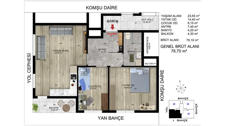 Karanfil Apartmanı plan 2