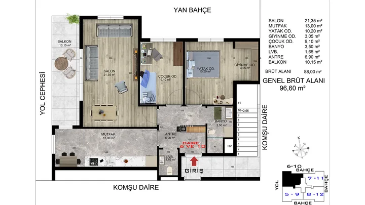 Karanfil Apartmanı plan 3