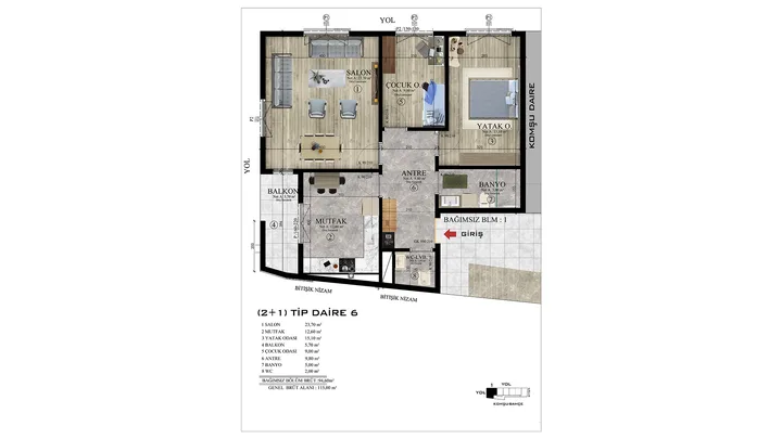 Lale Apartmanı plan 1
