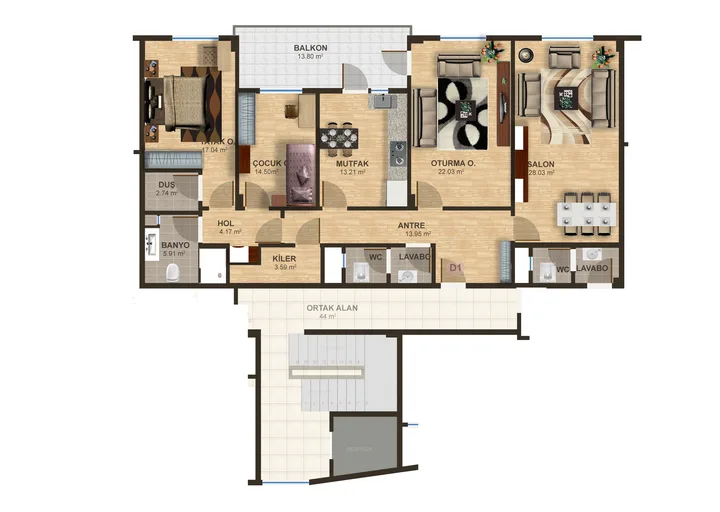 Sedir Apartmanı A Blok plan 2