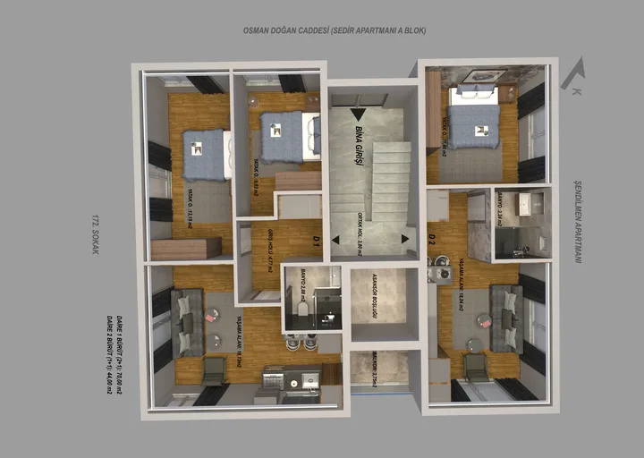 Sedir Apartmanı B Blok plan 1