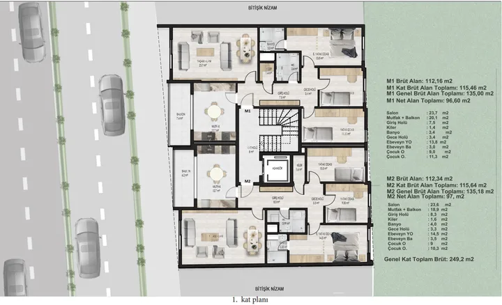 Menekşe Apartmanı plan 1
