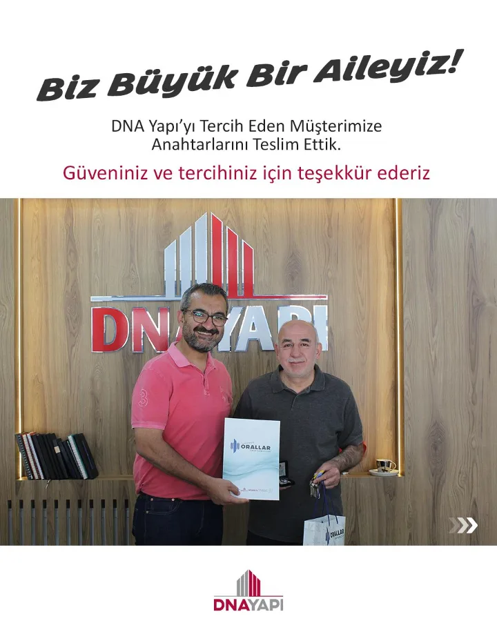 Anahtar teslimimizi gerçekleştirdik. 🔑